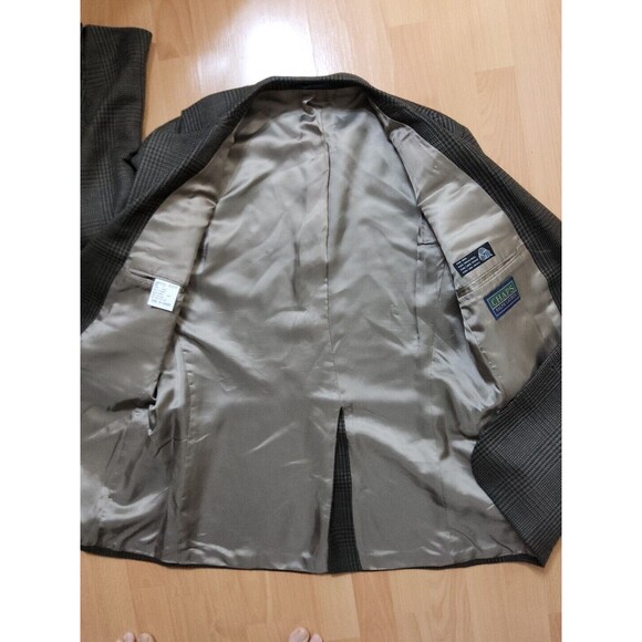 Chaps Ralph Lauren Sports Coat Blazer Beige Glen Plaid Men's Size 43T Canada EUC - Picture 11 of 11